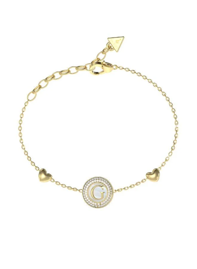 GUESS Logo 14Mm Pearly G Coin Bracelet